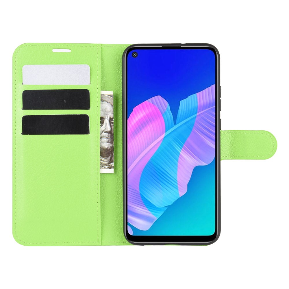  Huawei P40 Lite E - Litchi Plånboksfodral - Grön