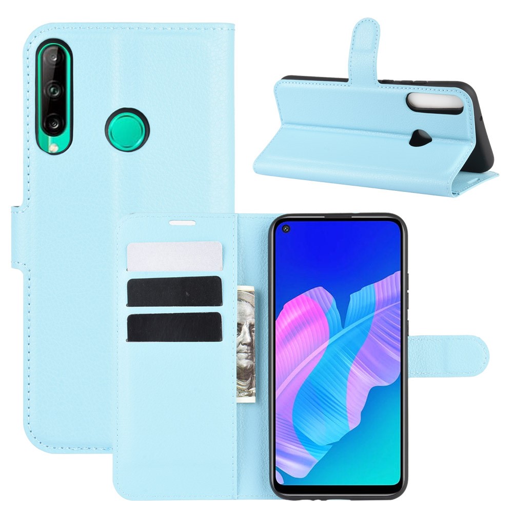  Huawei P40 Lite E - Litchi Plånboksfodral - Ljus Blå