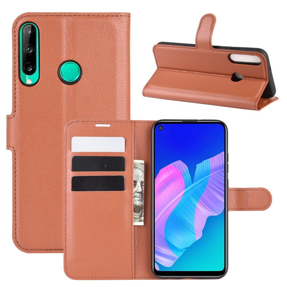  Huawei P40 Lite E - Litchi Plånboksfodral - Brun