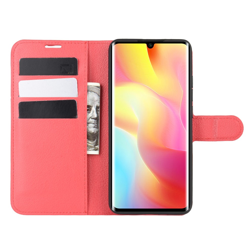  Xiaomi Mi Note 10 Lite - Litchi Plånboksfodral - Röd