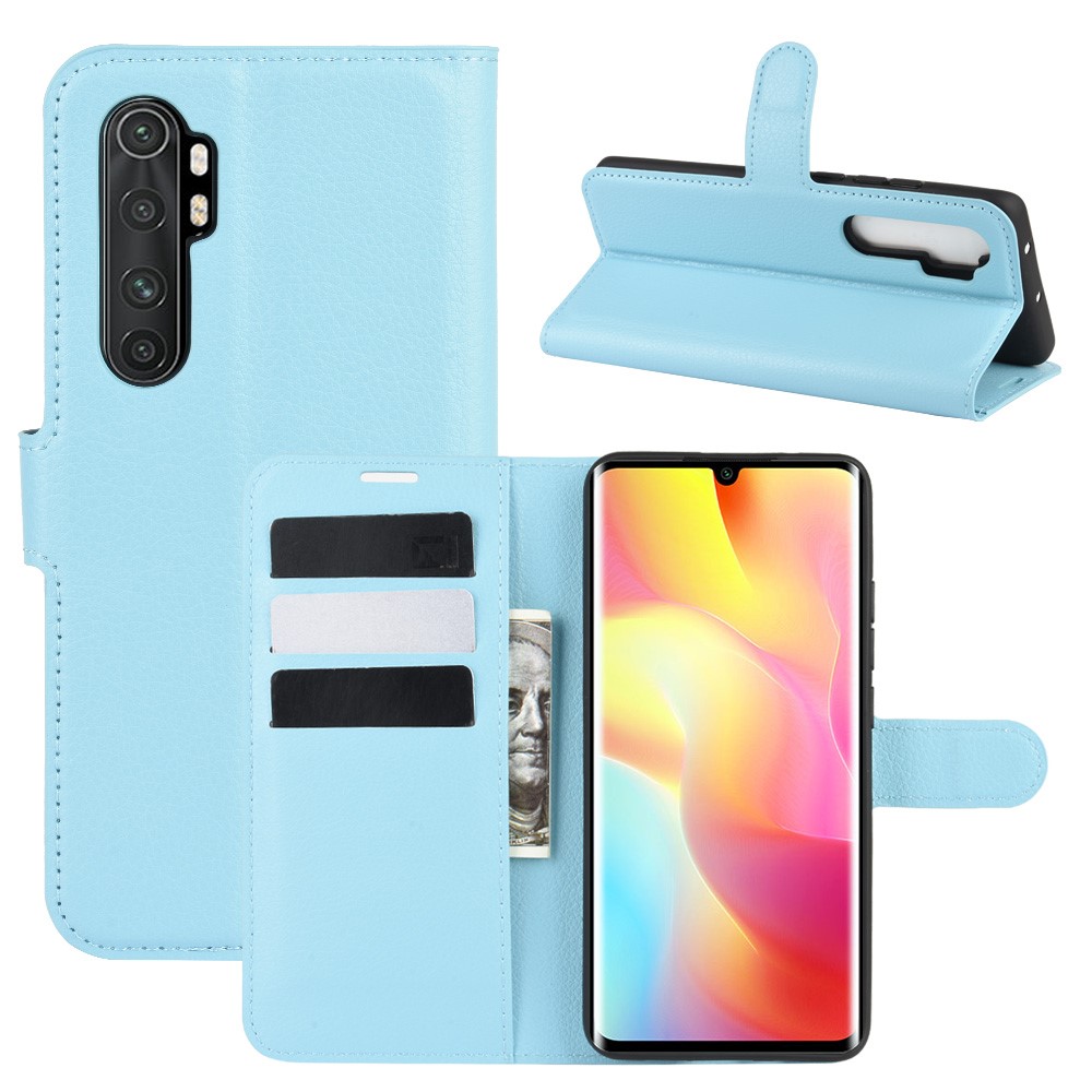 Xiaomi Mi Note 10 Lite - Litchi Plånboksfodral - Ljus Blå