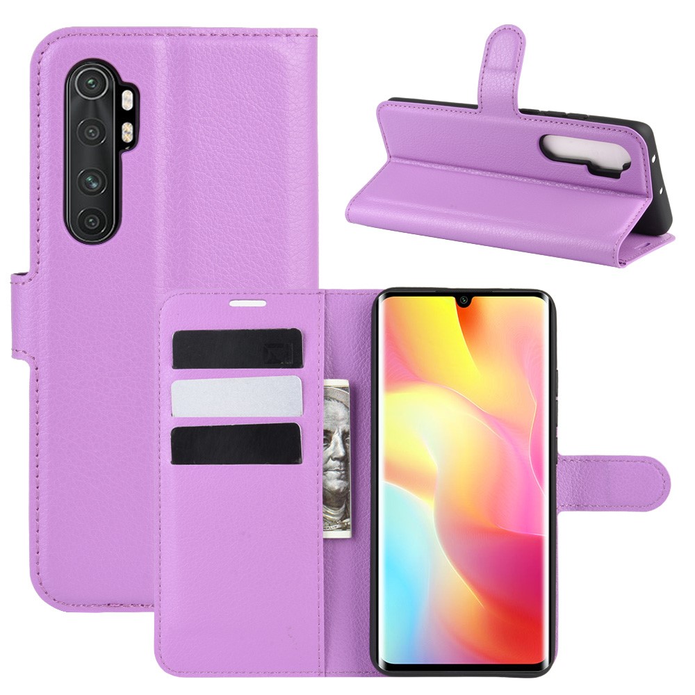  Xiaomi Mi Note 10 Lite - Litchi Plånboksfodral - Lila