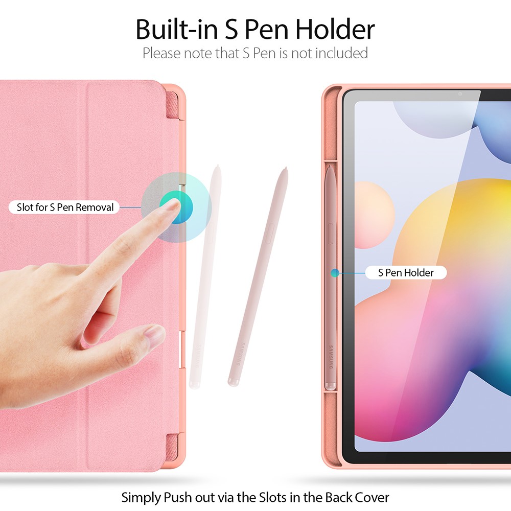 DUX DUCIS Samsung Galaxy Tab S6 Lite - DUX DUCIS Domo Tri-Fold Fodral - Roséguld