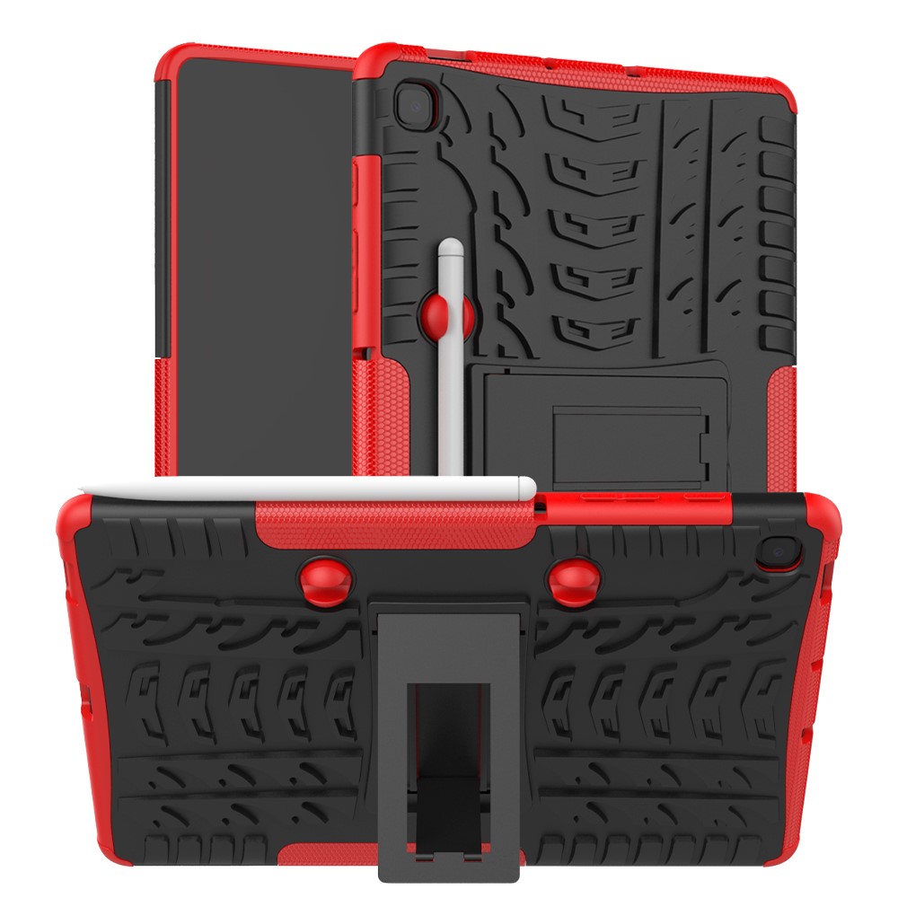  Samsung Galaxy Tab S6 Lite Skal Rugged Kickstand Armor Röd