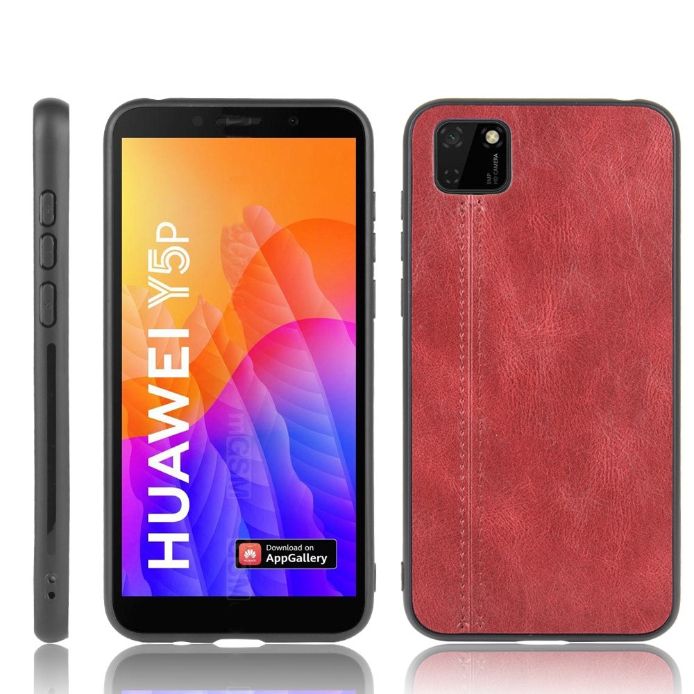  Huawei Y5p - Hybrid Läder Skal - Röd