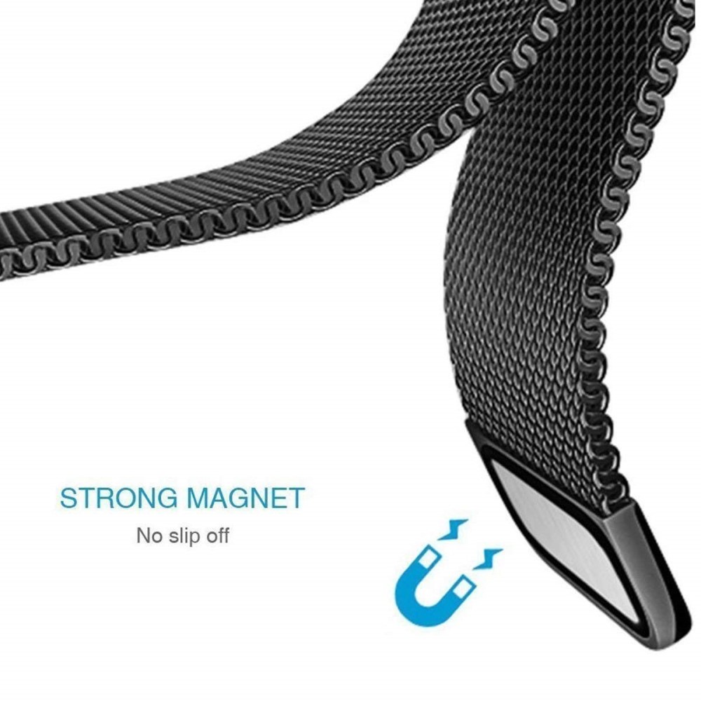  Milanese Loop Metall Armband För Smartwatch - Svart (22 mm)