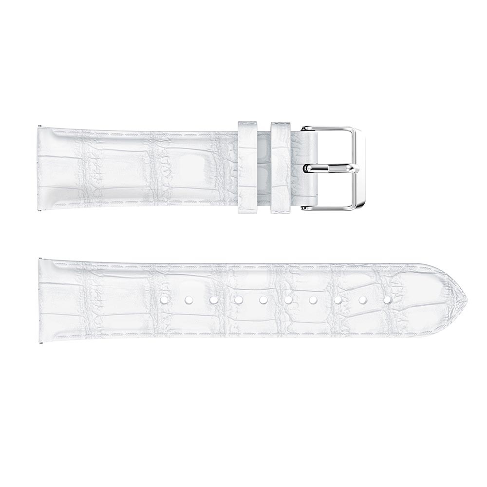  Äkta Läder Armband Krokodil Textur - Vit (22mm)