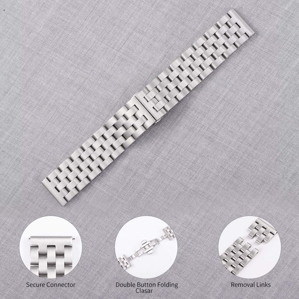 Lyxigt Metallarmband I Rostfritt Stål - Silver (22mm)