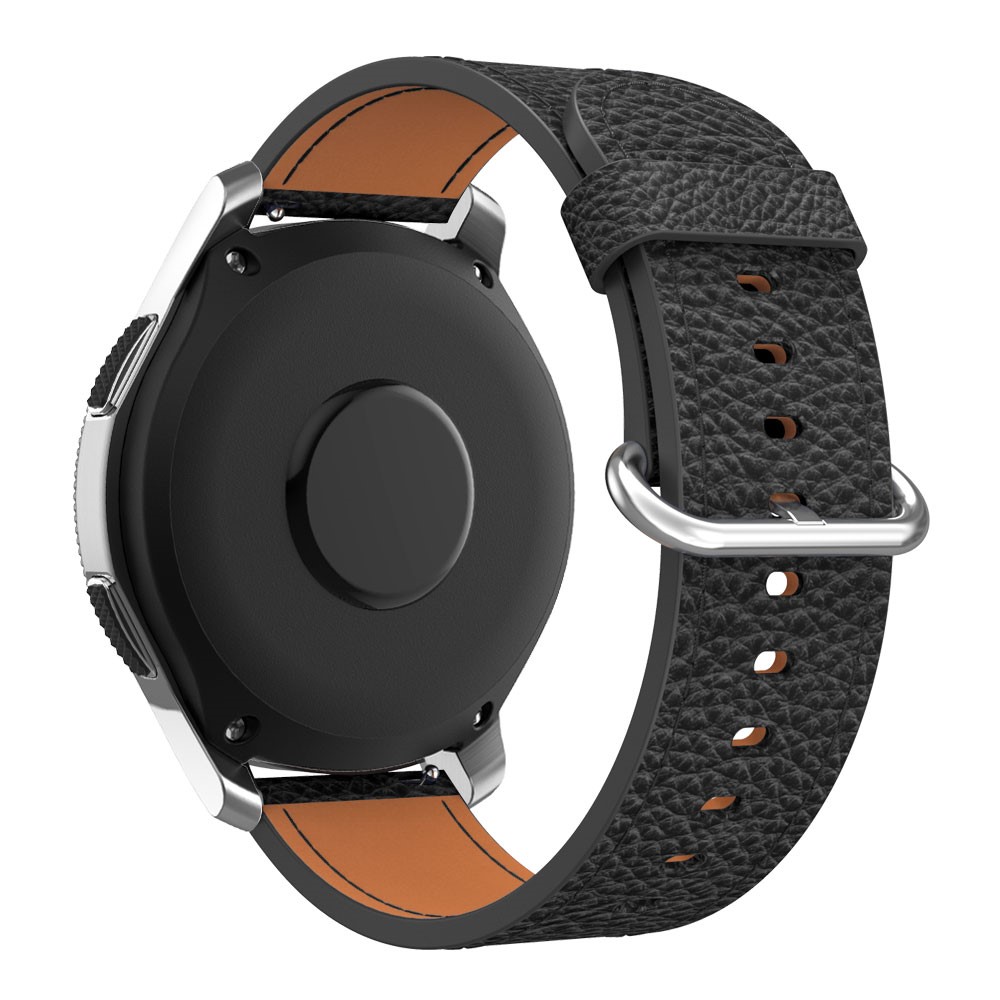  Äkta Läder Armband Med Klasssikt Spänne - Svart (22mm)