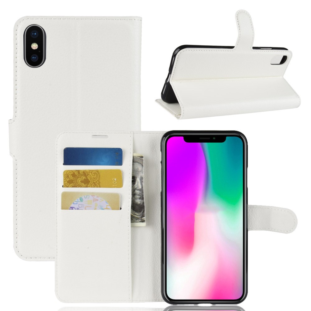  iPhone XR - Litchi Plånboksfodral - Vit