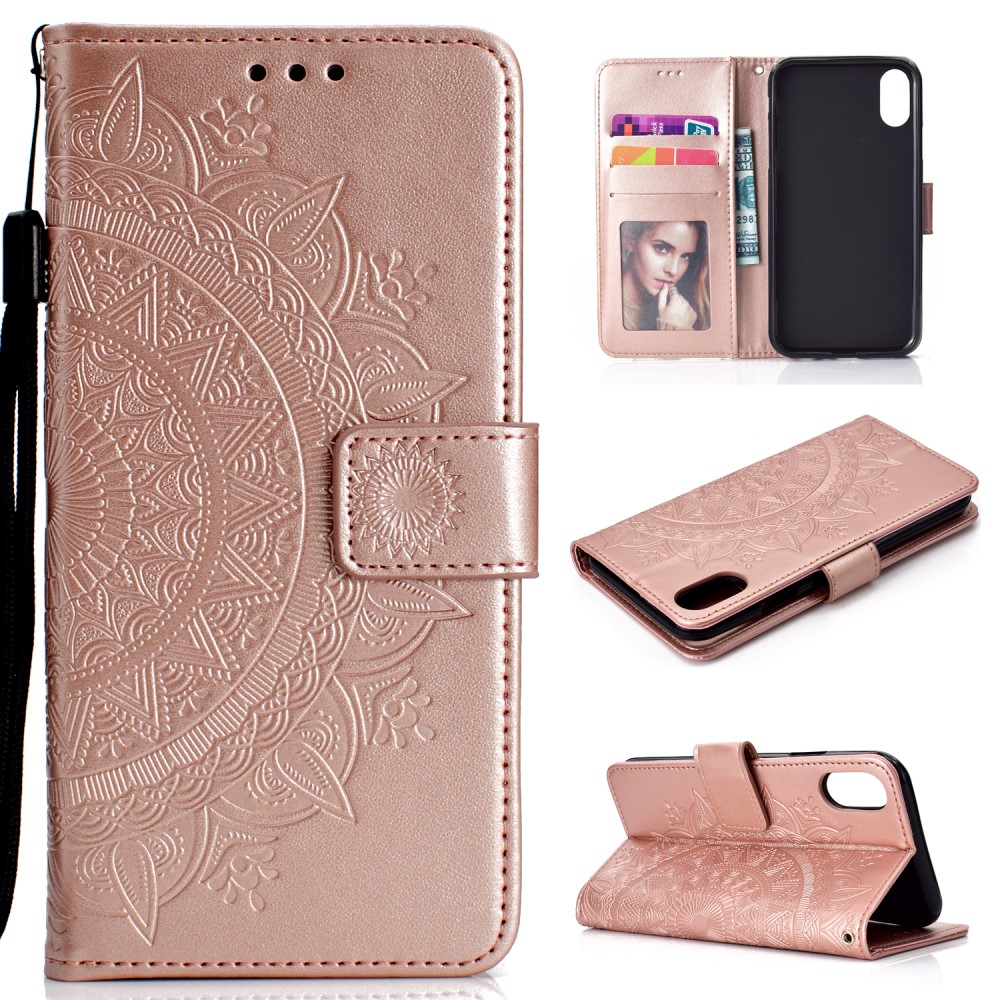  iPhone XR - Mandala Plånboksfodral - Roséguld