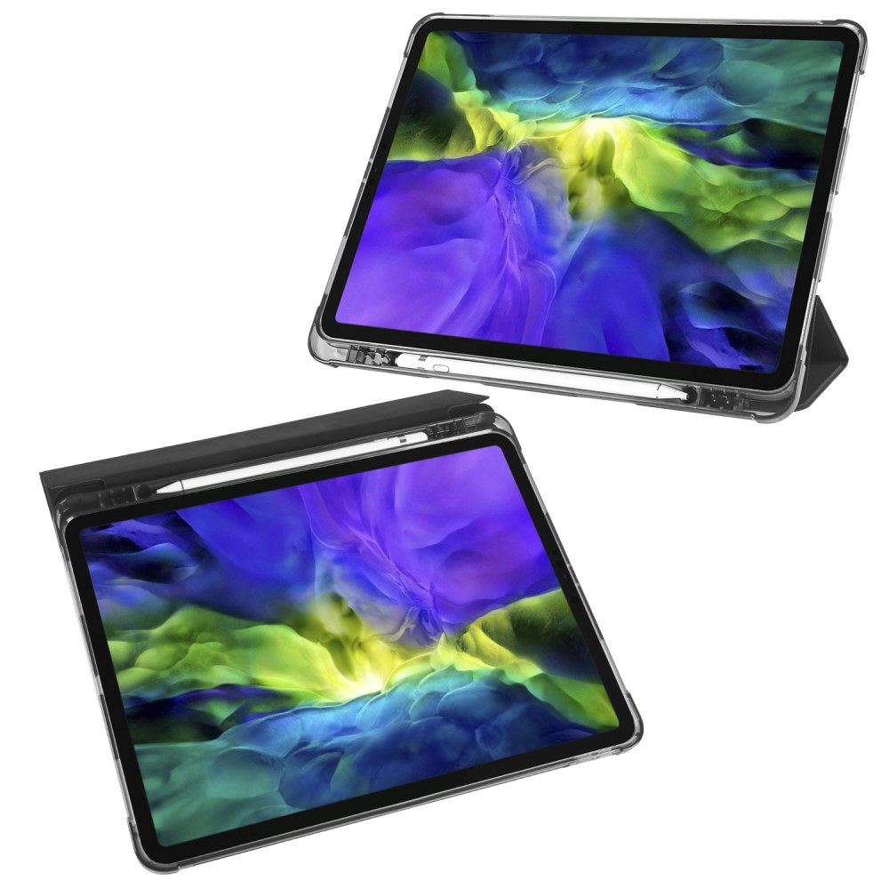  iPad Pro 12.9 (2018/2020) - Tri-Fold med pennhållare - Svart