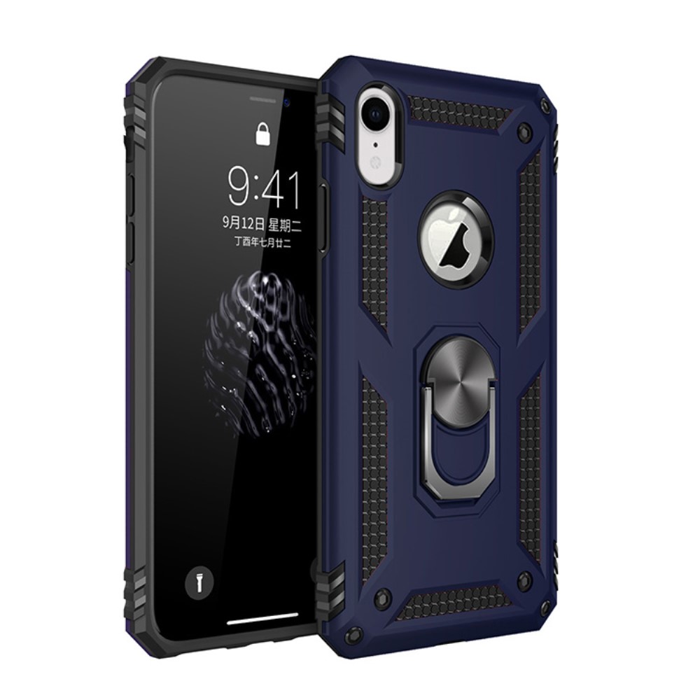  iPhone XR - Hybrid Armor Ring Skal - Mörk Blå