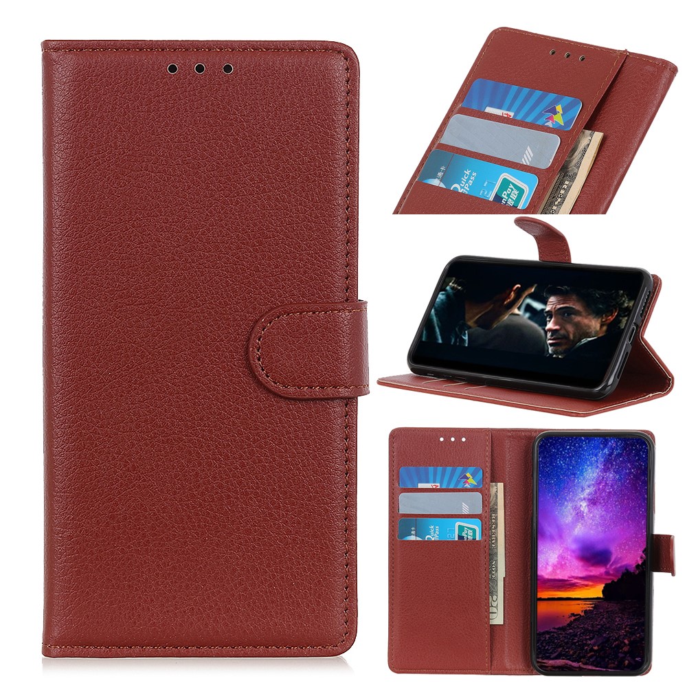  Samsung Galaxy A20s - Litchi Plånboksfodral - Brun