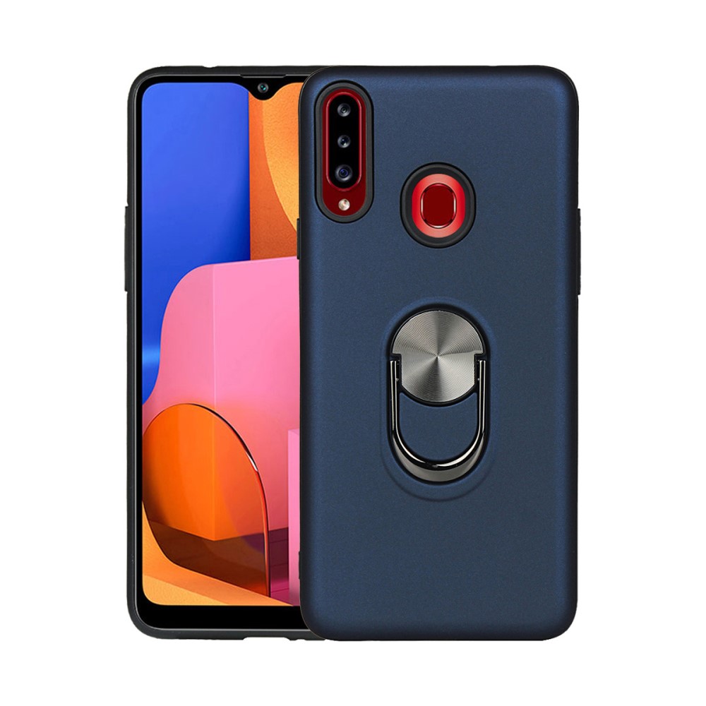  Samsung Galaxy A20s - Armor Hybrid Ring Skal - Mörk Blå