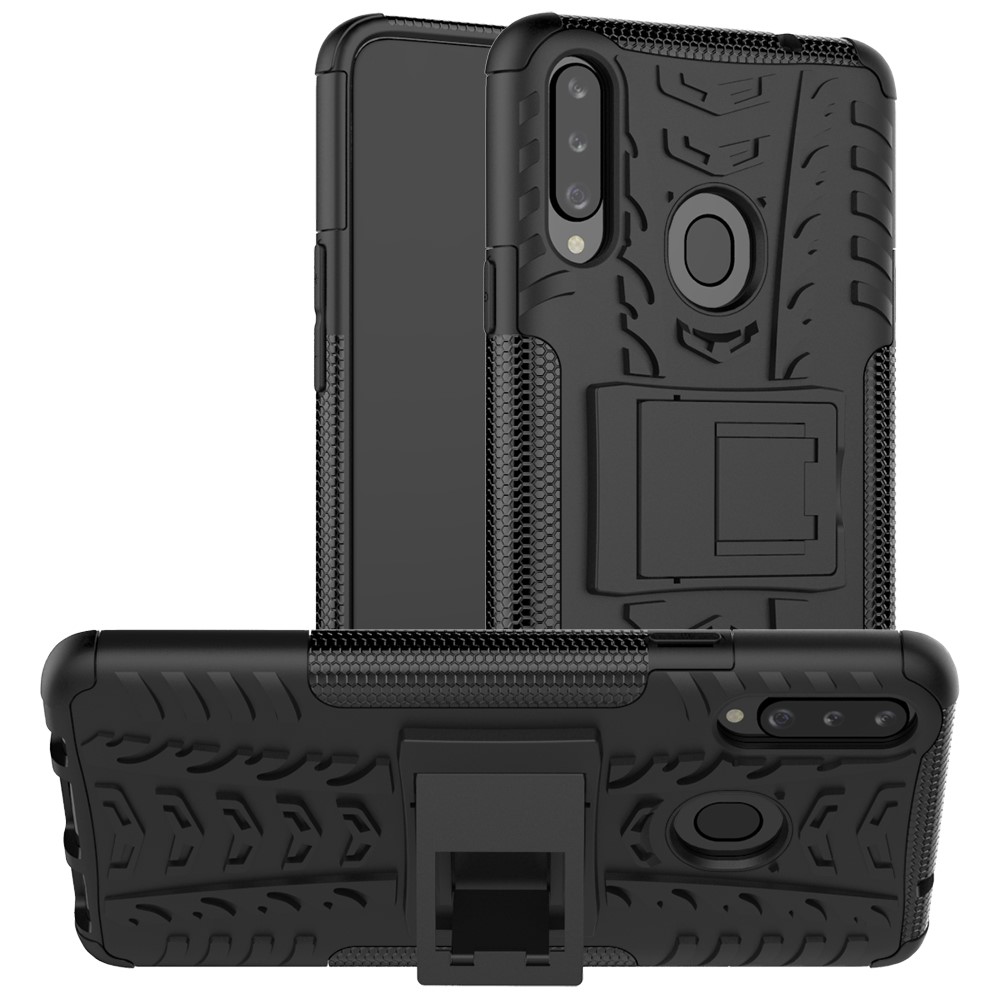  Samsung Galaxy A20s - Ultimata Stöttåliga Skalet med Stöd - Svart