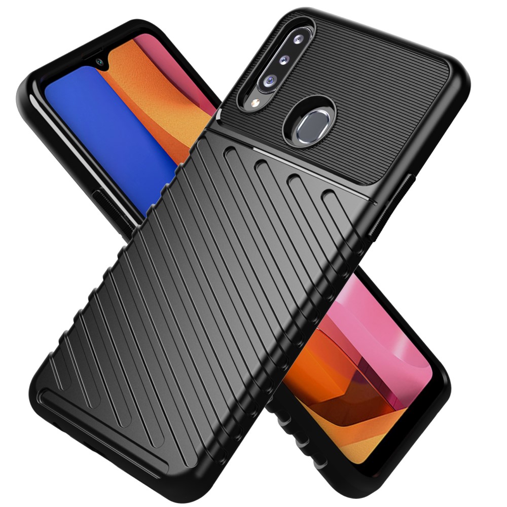  Samsung Galaxy A20s - Twill Textur Skal - Svart