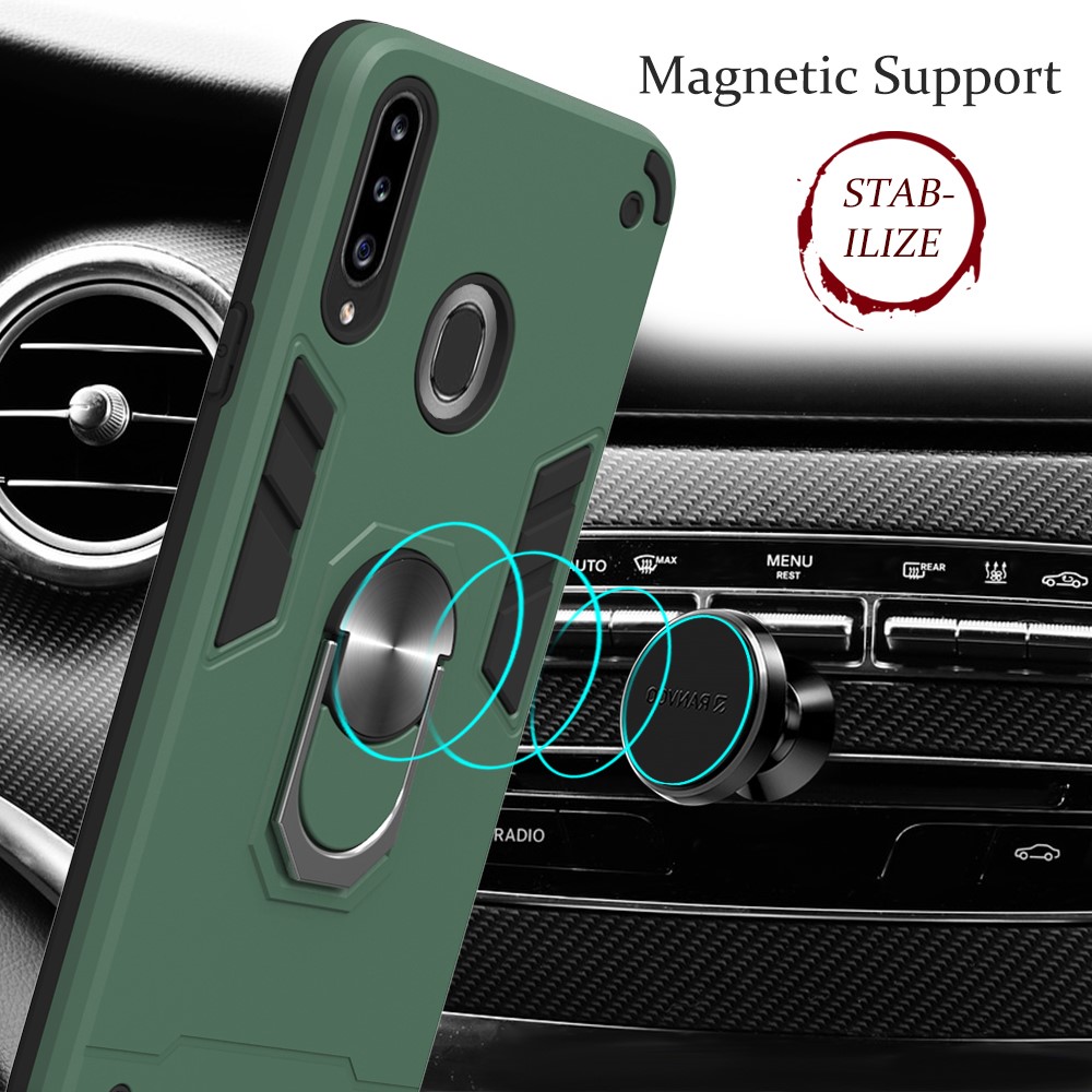  Samsung Galaxy A20s - Ring Skal - Grön