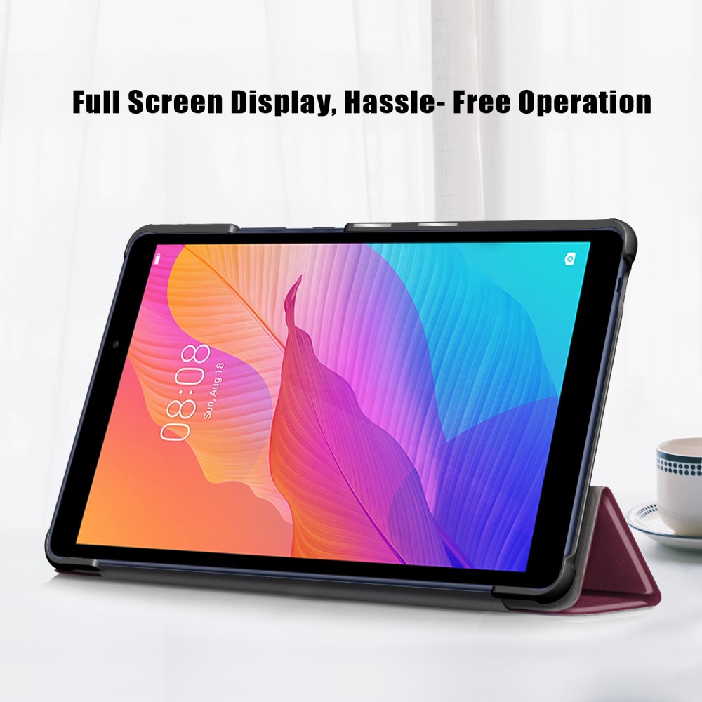  Huawei MatePad T8 - Tri-Fold Fodral - Vinröd