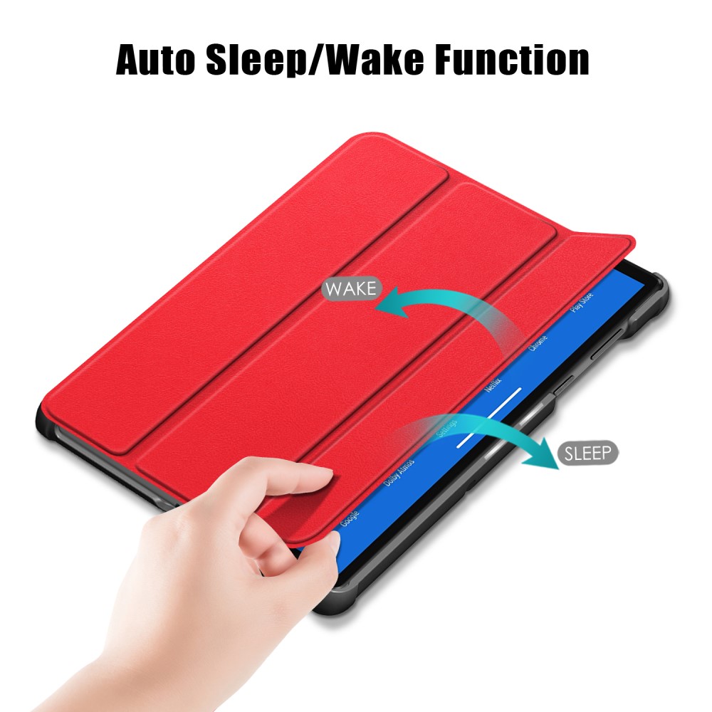  Lenovo Tab M10 Plus (2nd Gen) Tri-Fold Fodral Röd