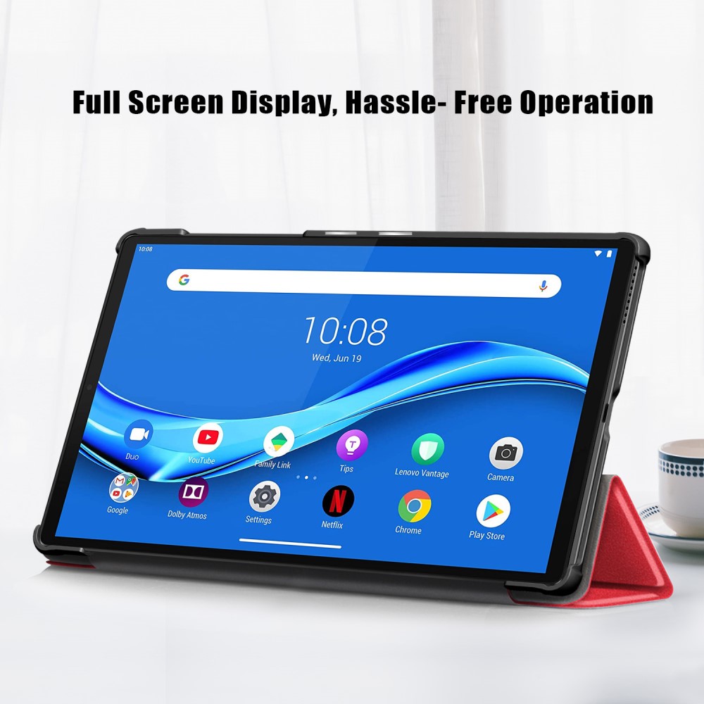  Lenovo Tab M10 Plus (2nd Gen) Tri-Fold Fodral Röd