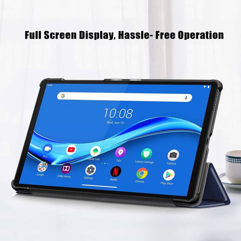  Lenovo Tab M10 Plus (2nd Gen) Tri-Fold Fodral Mörk Blå