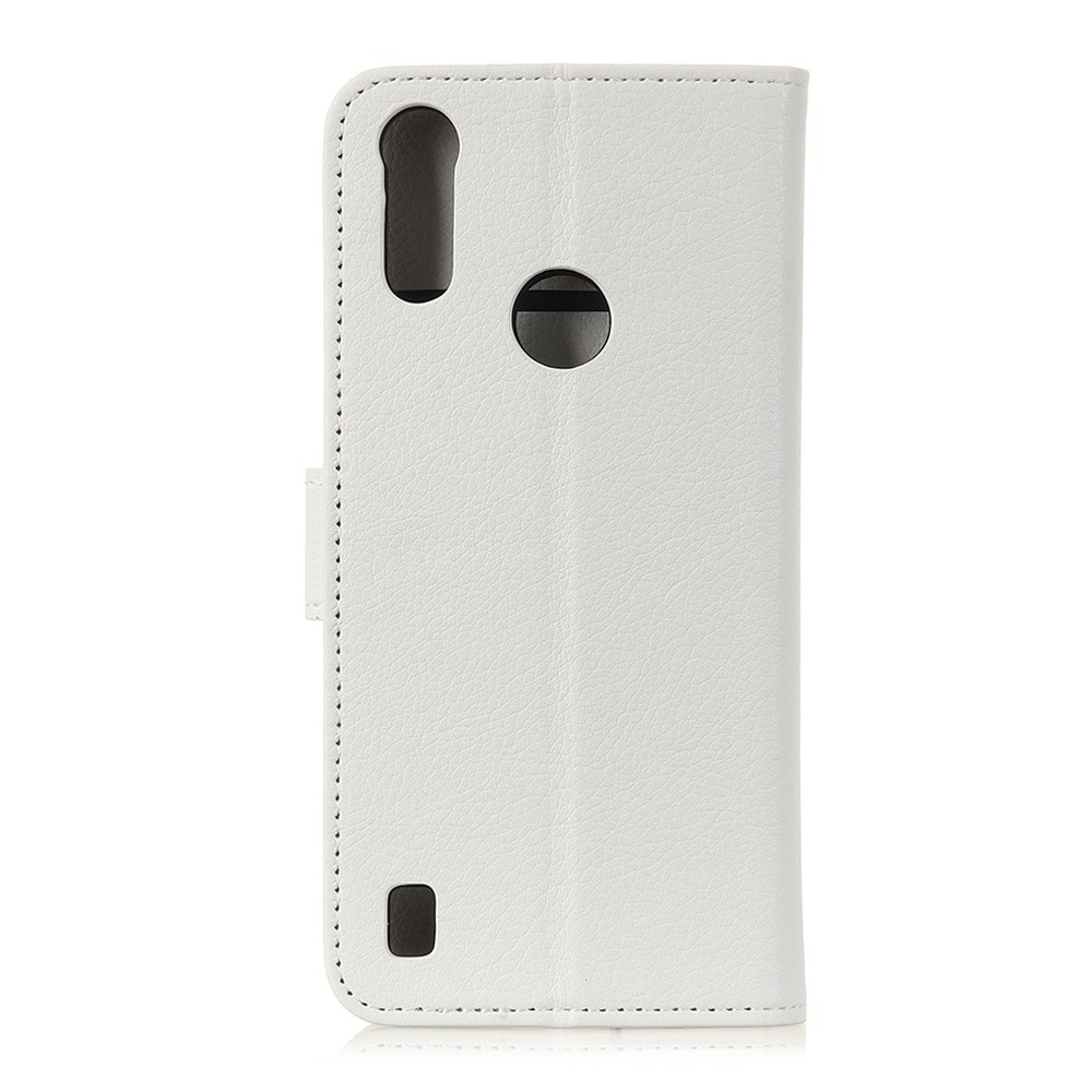  Motorola Moto E6s (2020) - Litchi Plånboksfodral - Vit