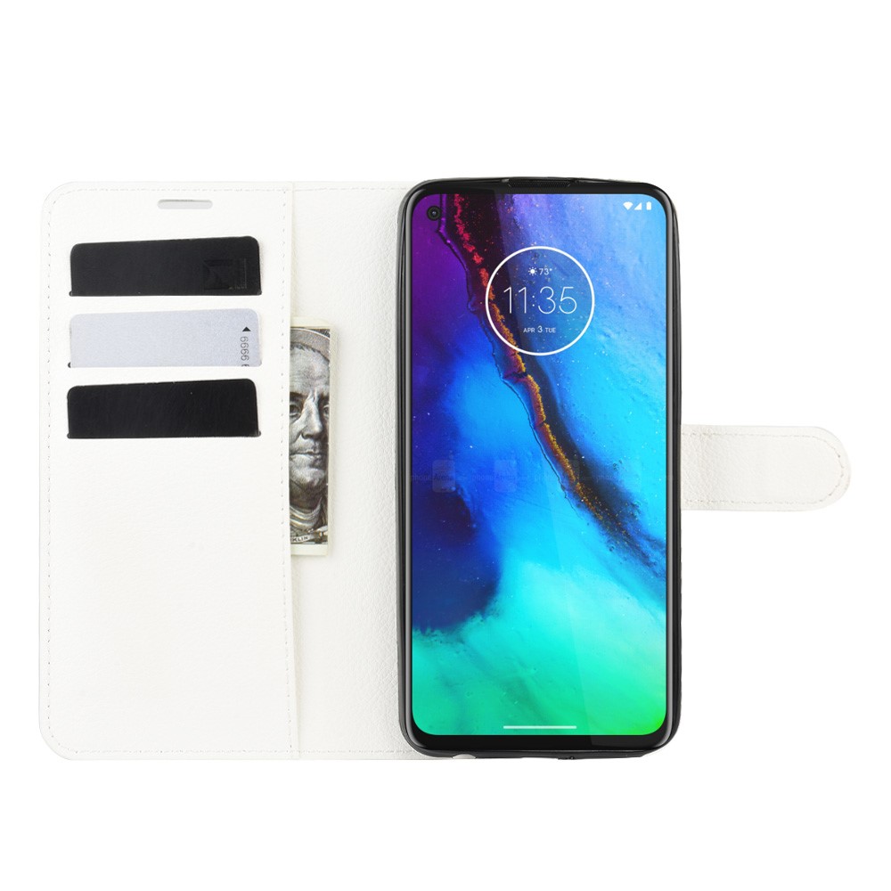  Motorola Moto G Pro - Litchi Plånboksfodral - Vit