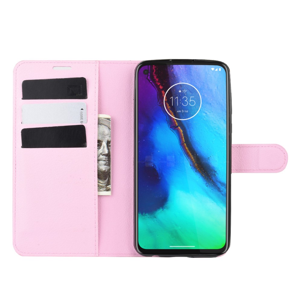  Motorola Moto G Pro - Litchi Plånboksfodral - Ljus Rosa