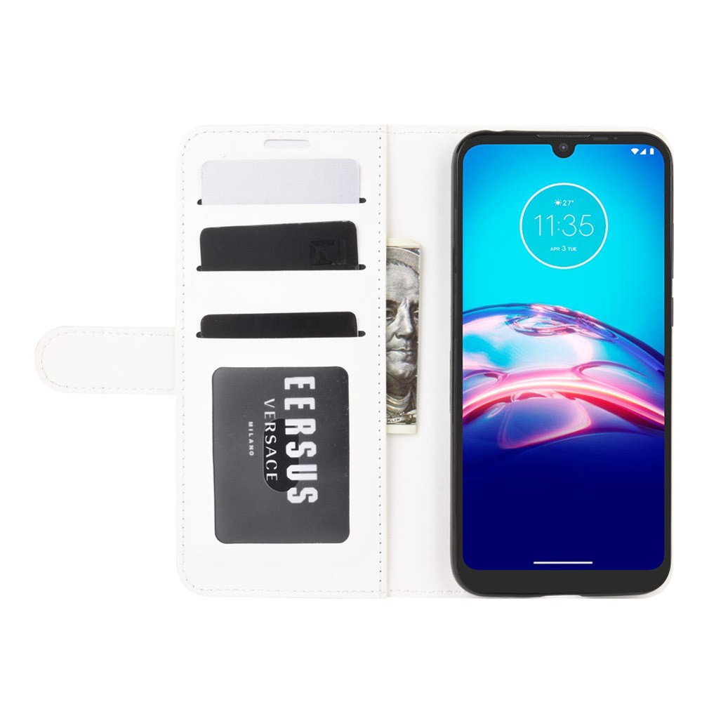  Motorola Moto E6s (2020) - Crazy Horse Plånboksfodral - Vit