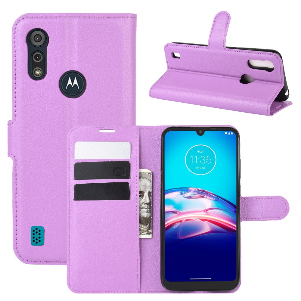  Motorola Moto E6s (2020) - Litchi Plånboksfodral - Lila