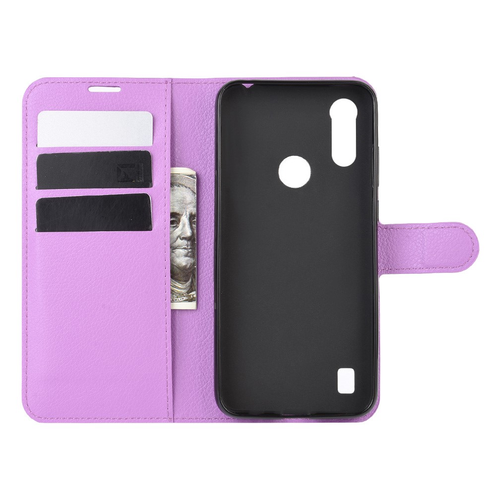  Motorola Moto E6s (2020) - Litchi Plånboksfodral - Lila