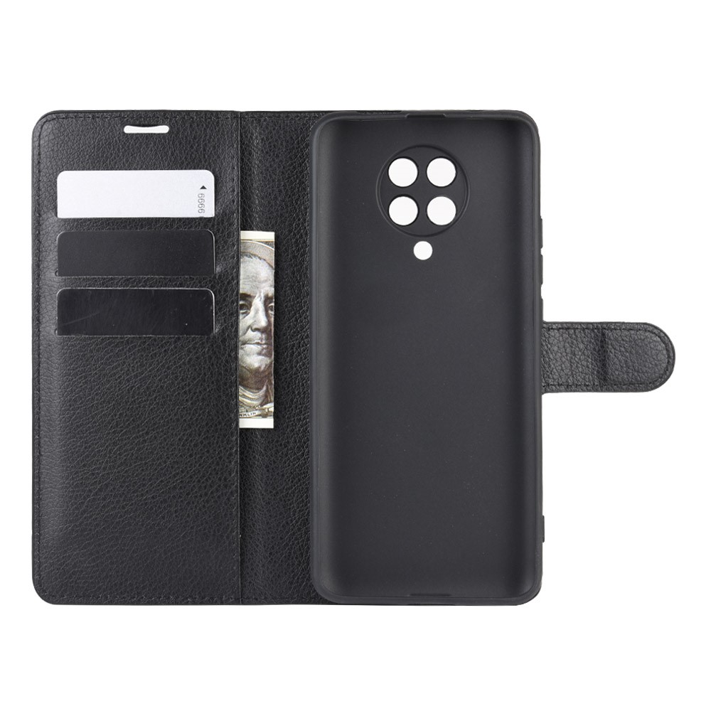  Xiaomi Poco F2 Pro - Litchi Plånboksfodral - Svart