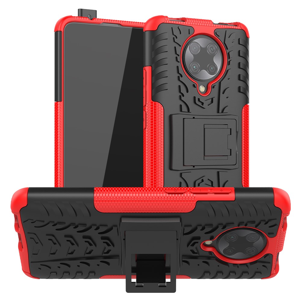  Xiaomi Poco F2 Pro - Stöttåligt Skal med Stöd - Röd