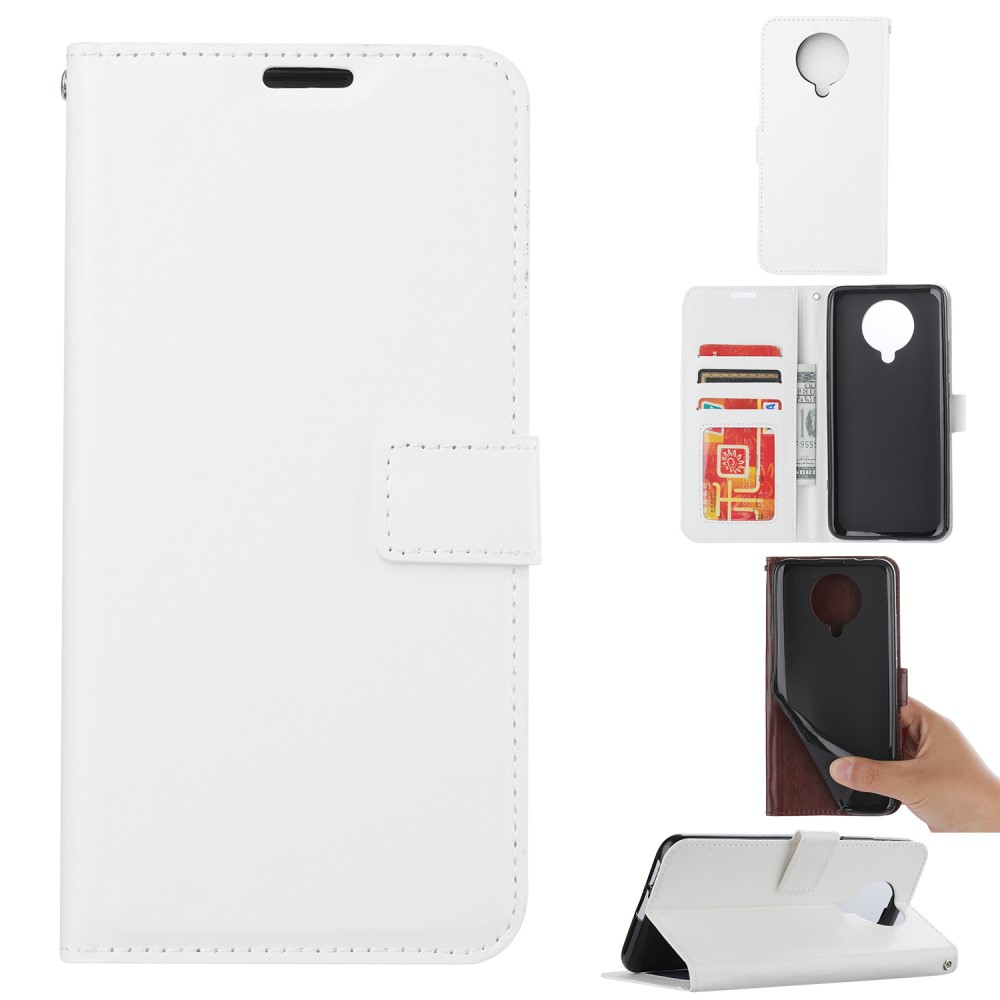  Xiaomi Poco F2 Pro - Crazy Horse Plånboksfodral - Vit