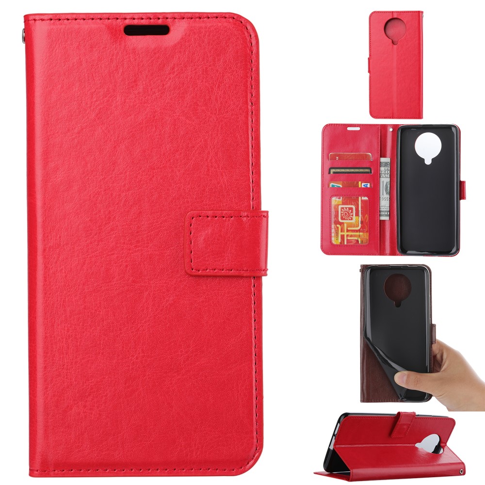  Xiaomi Poco F2 Pro - Crazy Horse Plånboksfodral - Röd