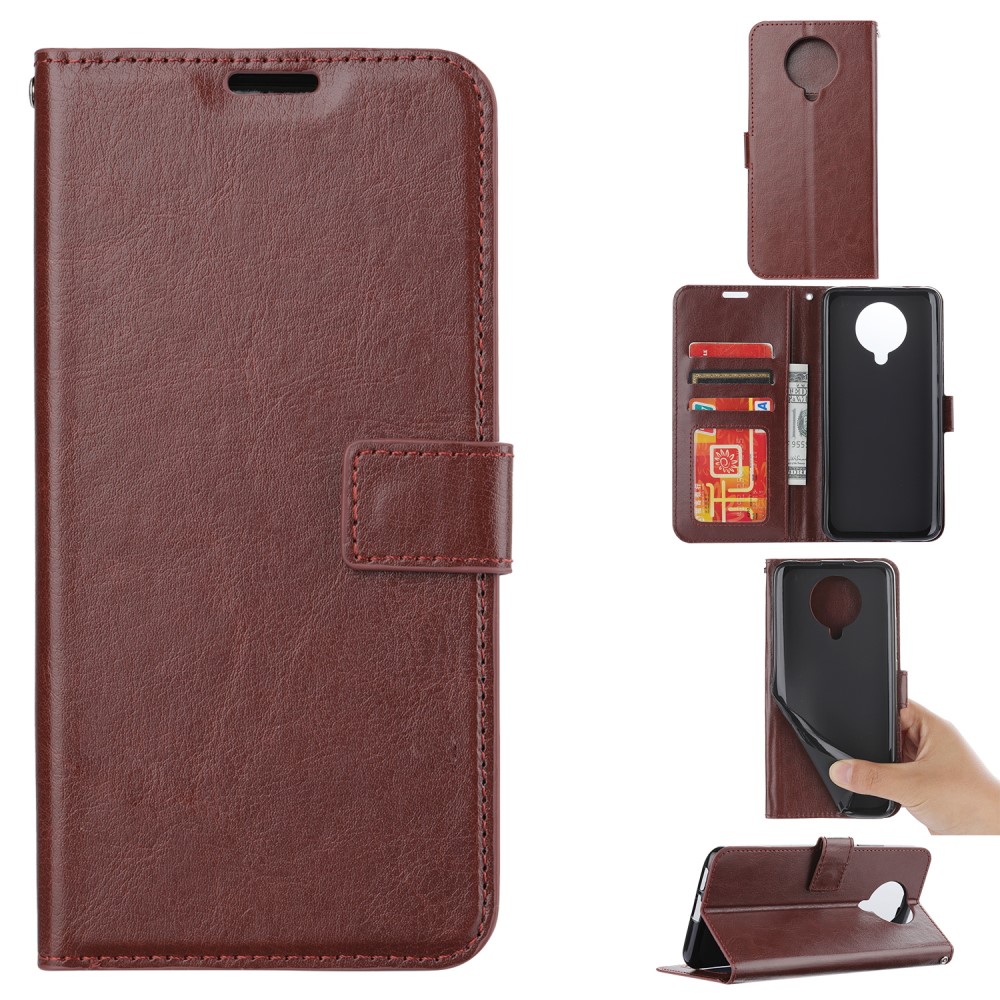  Xiaomi Poco F2 Pro - Crazy Horse Plånboksfodral - Brun