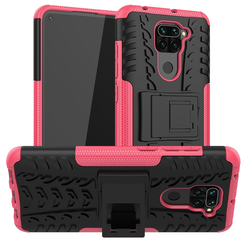  Xiaomi Redmi Note 9 - Ultimata Stöttåliga Skalet med Stöd - Rosa