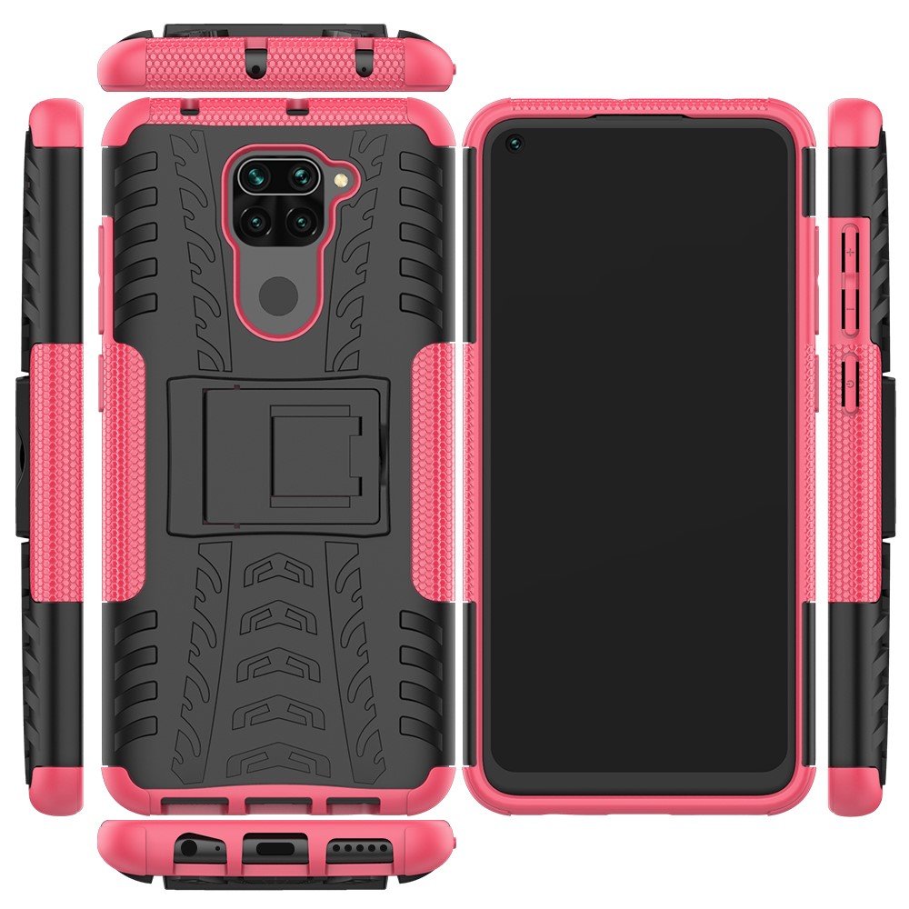  Xiaomi Redmi Note 9 - Ultimata Stöttåliga Skalet med Stöd - Rosa