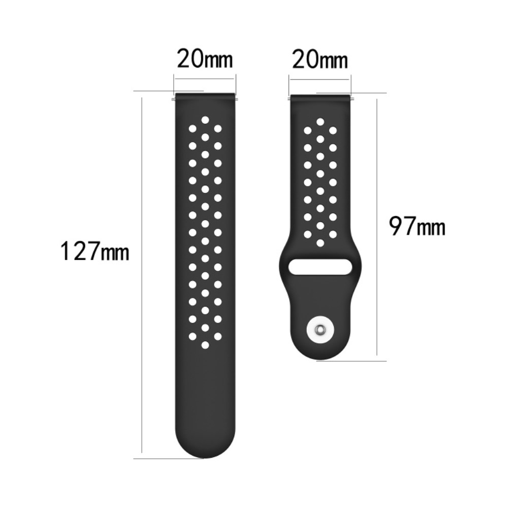  Träningsarmband I Ihåligt Silikon (20mm) - Svart