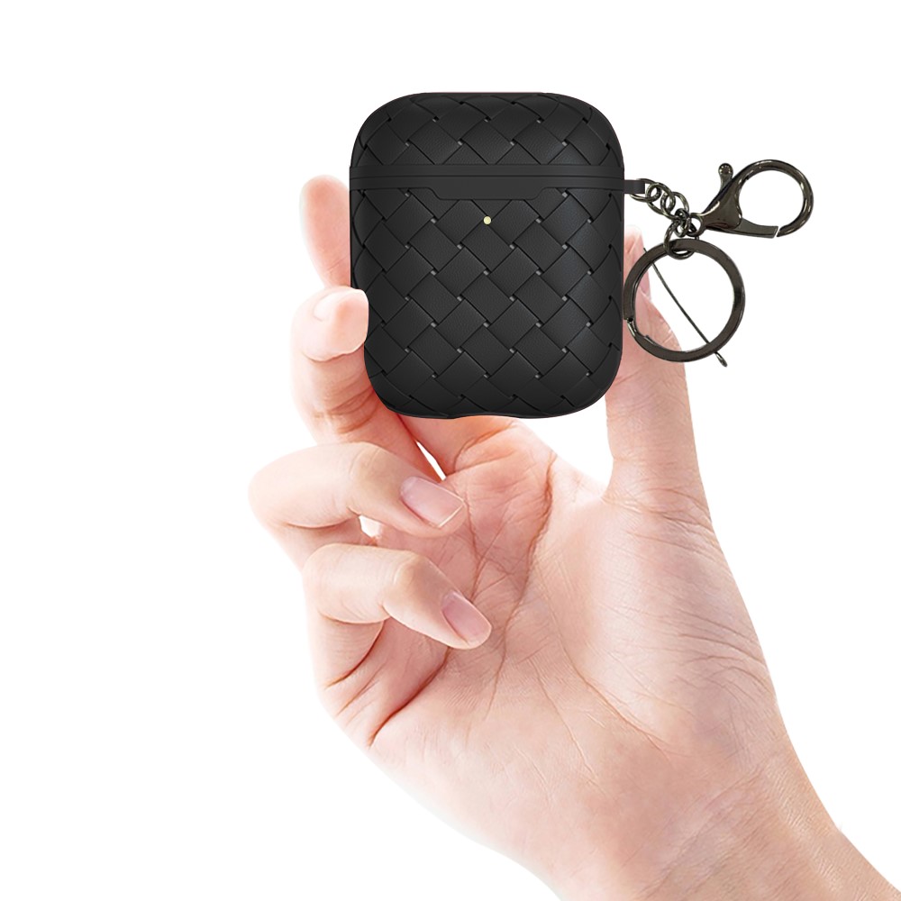 NXE AirPods Skyddsfodral Med Motiv - NXE Väv Textur Skal - Svart