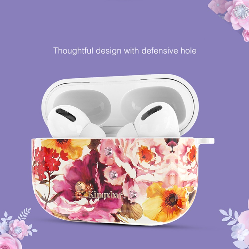 KINGXBAR AirPods Pro - KINGXBAR Swarovski Dekor Skal - Blommor