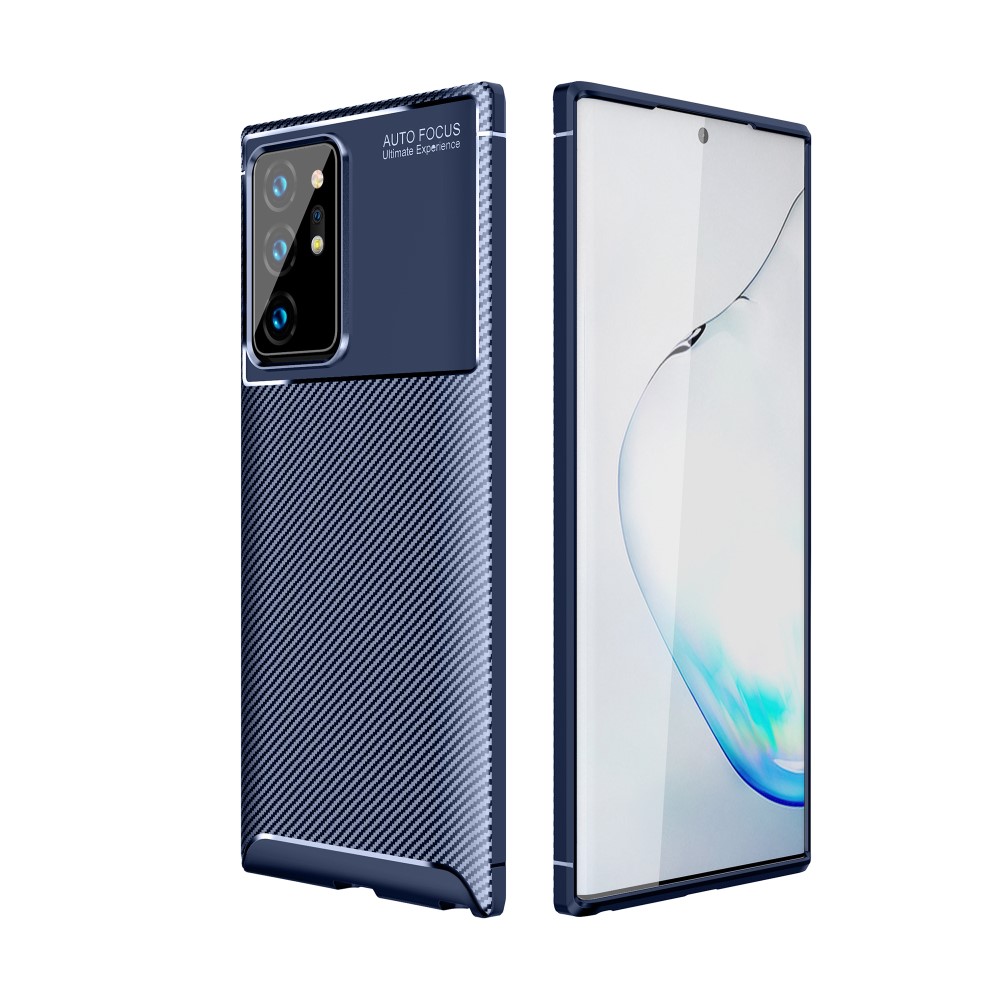  Samsung Galaxy Note 20 Ultra - Kolfiber Textur Skal - Blå
