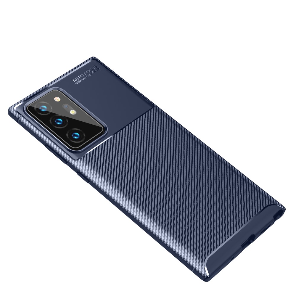  Samsung Galaxy Note 20 Ultra - Kolfiber Textur Skal - Blå