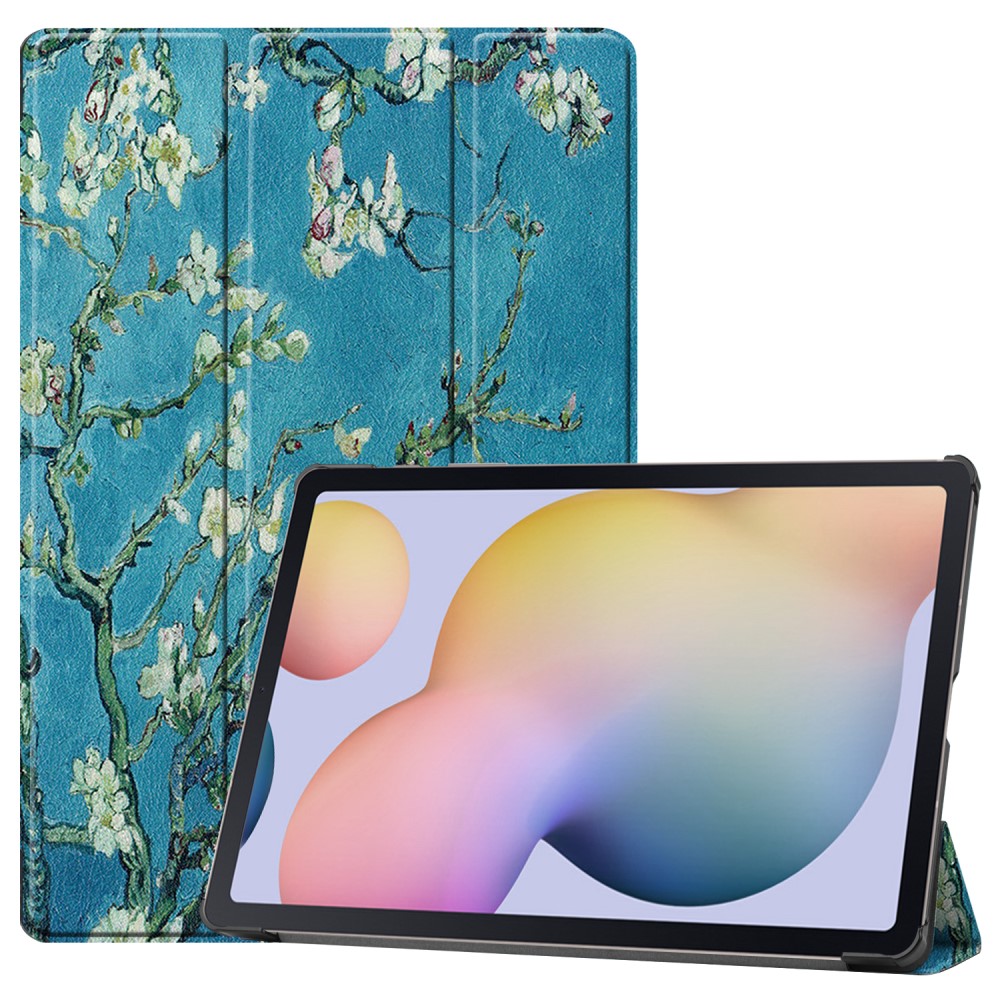  Samsung Galaxy Tab S7 Plus / Tab S8 Plus - Tri-Fold Fodral - Peach Blossom