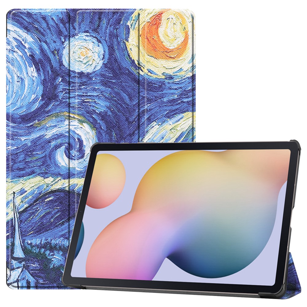  Samsung Galaxy Tab S7 Plus / Tab S8 Plus - Tri-Fold Fodral - Brush Painting