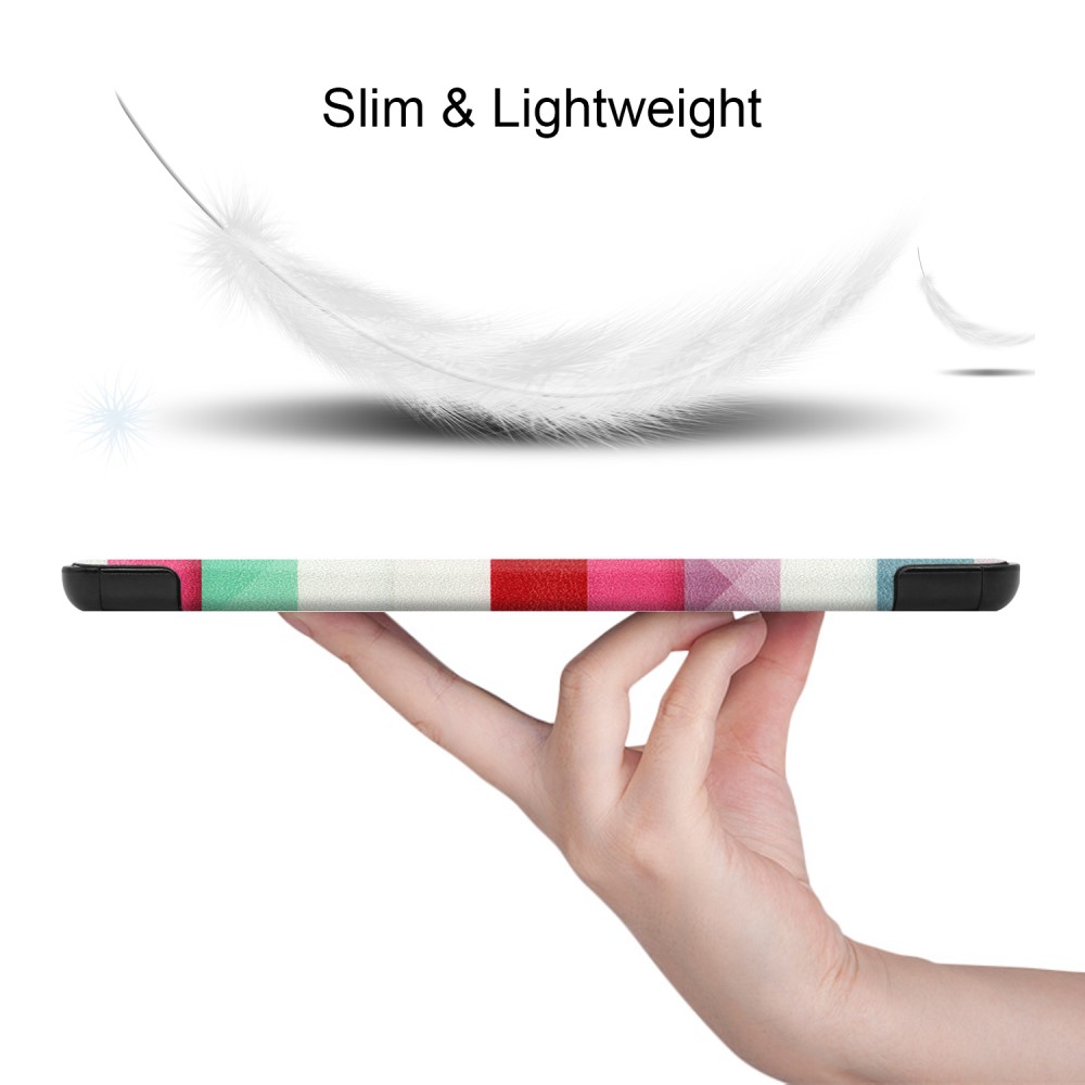  Samsung Galaxy Tab S7 / Tab S8 - Tri-Fold Fodral - Färgade Fyrkanter