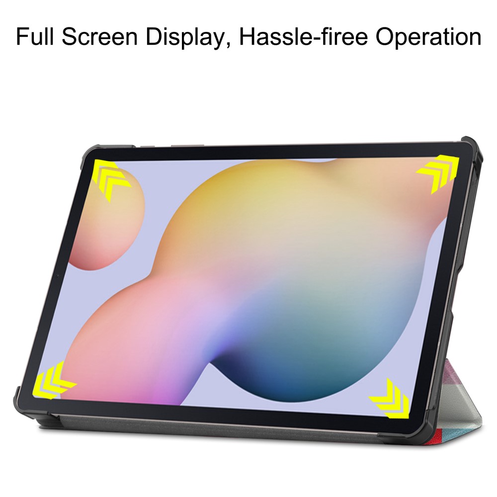  Samsung Galaxy Tab S7 / Tab S8 - Tri-Fold Fodral - Färgade Fyrkanter
