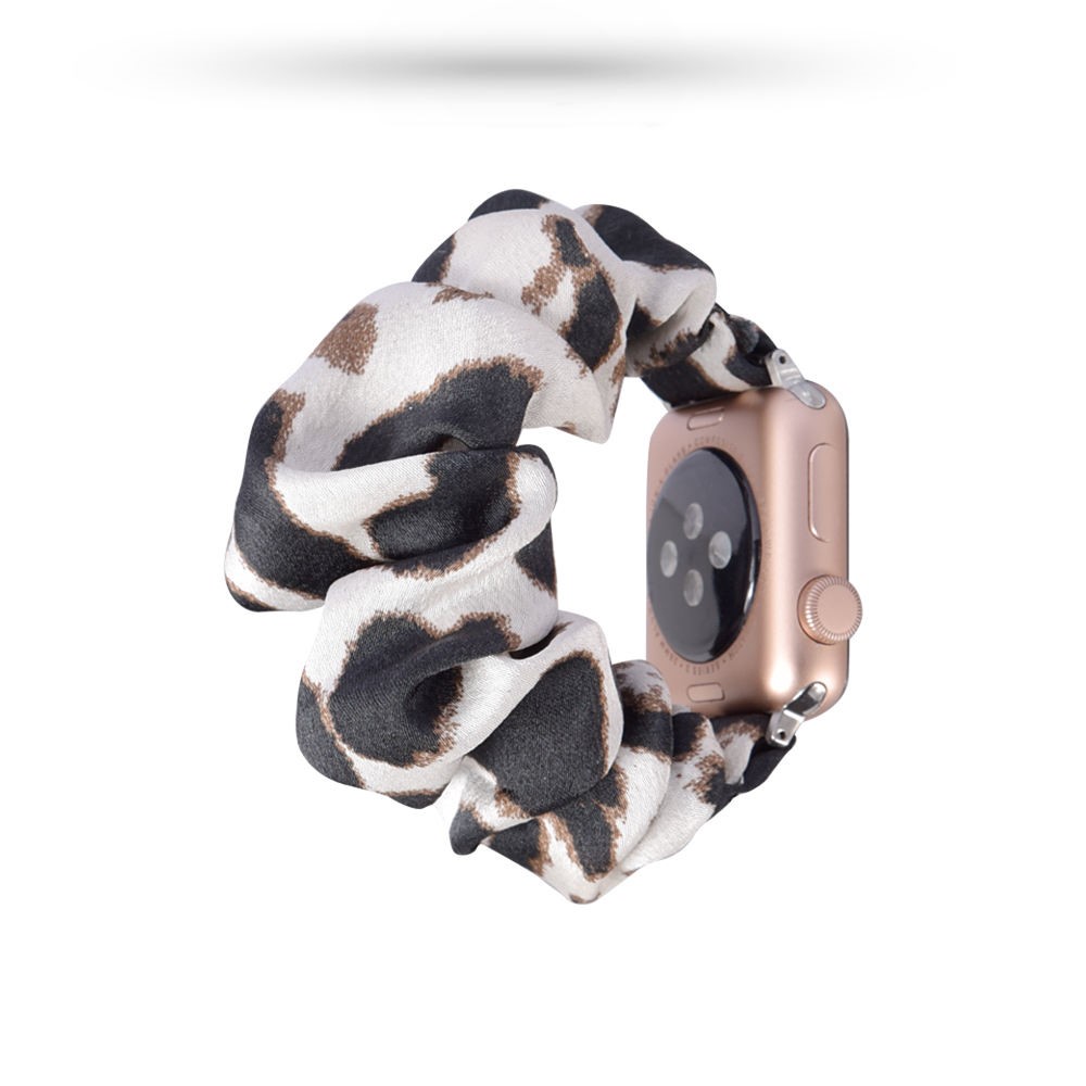  Scrunchie White Leopard Armband Apple Watch 42/41/40/38 mm