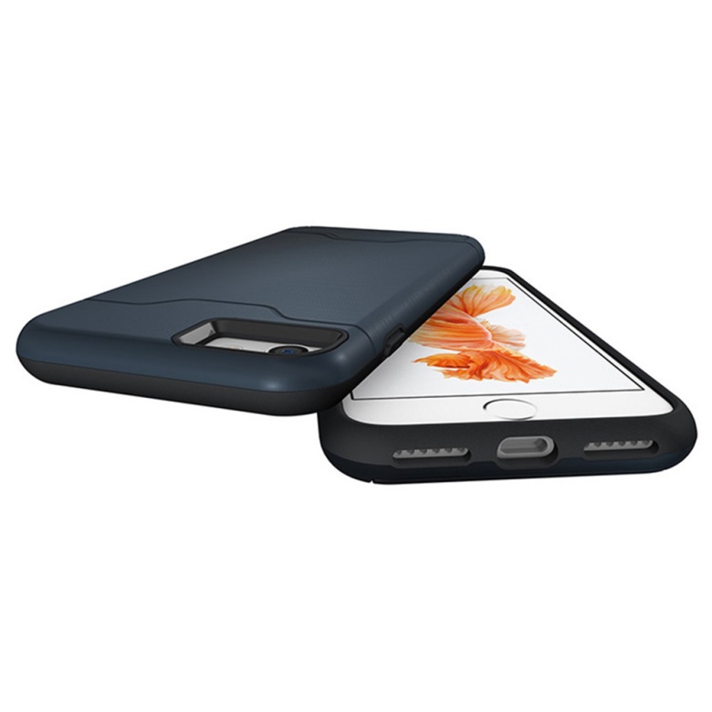  iPhone 7/8 Skal Med Kortfack Och Stöd - Mörk Blå